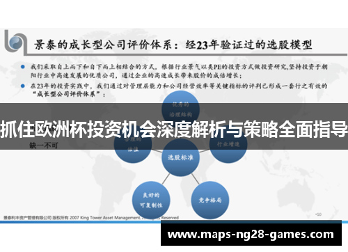 抓住欧洲杯投资机会深度解析与策略全面指导